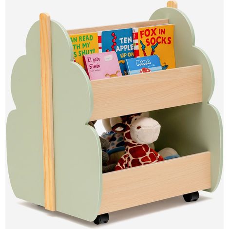 Scaffale portaoggetti per bambini a forma di albero 52 x 46 x 62,5 cm con ruote universali atmosfera accogliente in MDF verde 200014786