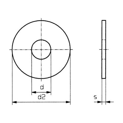 RONDELLES TOOLCRAFT 4,3 D9021-A2 194717 DIN 9021 Ø INTÉRIEUR: 4.3 MM M4 ACIER INOXYDABLE A2 100 PC(S)