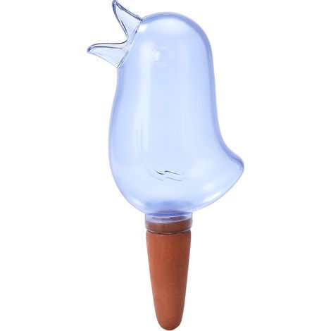 Paquete de 4 estacas de riego automáticas, globos de riego para plantas de interior, estacas de riego automáticas con forma de pájaro, autorriego, dispositivos de riego para plantas (azul) (1/5)
