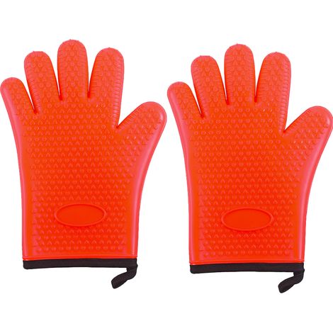 Gants De Protection Thermique - En Silicone Alimentaire Et Coton - Pour Four Barbecue Cuisine Pâtisserie - Paire (1/5)