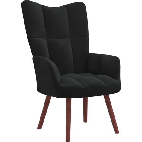 Chaise de relaxation Fauteuil de relaxation Chaise de Salon Relax Intérieur Noir Velours DGBDF771528 (1/5)