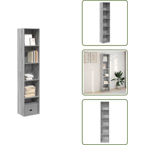 Bücherregal Grau Sonoma 40x30x189 cm Holzwerkstoff - Bücherregal - Bücherregale - Bücherständer - Bücherschrank (1/5)