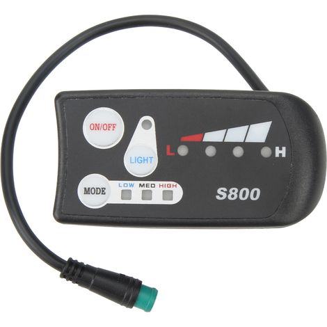 Compteur LED S800 pour vélo électrique/scooter avec connecteur étanche 36V/48V universel (1/5)