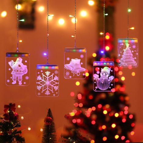 5 in 1 Rideau Lumineux 3D,USB cordes Guirlandes Lumineuses,Décoration Intérieur et Extérieur pour Fête Jardin Mariage Patio GROOFOO (Coloré)