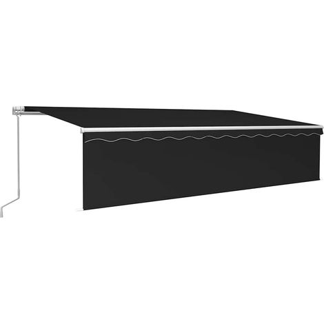 Maison Exclusive - Auvent manuel rétractable avec store et LED 6x3 m Anthracite