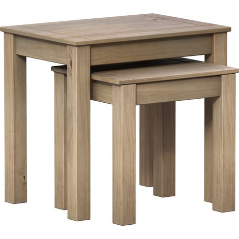 Panama Nest of Tables Set of 2 Solid Pine Coffee Side End Table