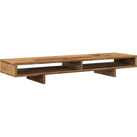 Supporto per monitor mobile da scrivania legno vecchio 100 x 27 x 15 cm legno ingegnerizzato marrone 020045006