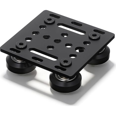 Kit de Roues en Aluminium Noir pour Profilés 2020 à Fente en V, Plateau avec 4 Poulies Robustes, Réglage Fluide, Accessoires pour Imprimante 3d (1/5)