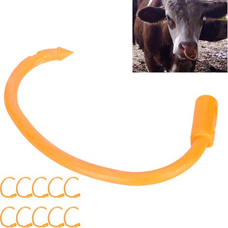 Beyamis Lot 10 anneaux nasaux réglables - Plastique pour vaches et volailles (1/5)