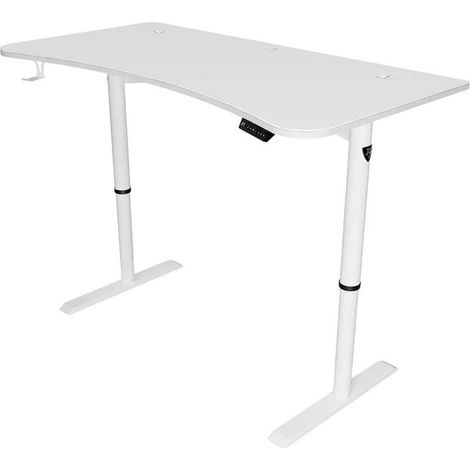 Arozzi Arena Gaming Desk Blanco 160x82cm Superficie Completa Alfombrilla de Microfibra Altura Ajustable Estructura de Acero (1/3)