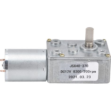 Moteur à engrenage à vis sans fin JSX40370 autobloquant CC 12 V 200 tr/min, réducteur de vitesse électrique (1/5)