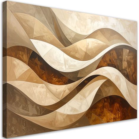 Stampe su Tela, Astrattismo linee forme beige, 30x20 (1/5)