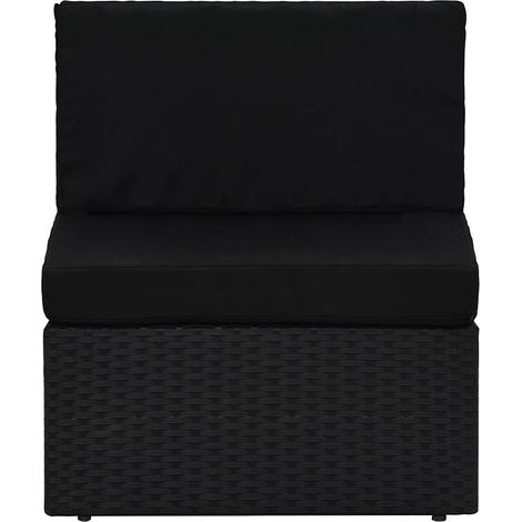 Maison Exclusive - Modulares Mittelsofa Poly Rattan Schwarz (1/5)