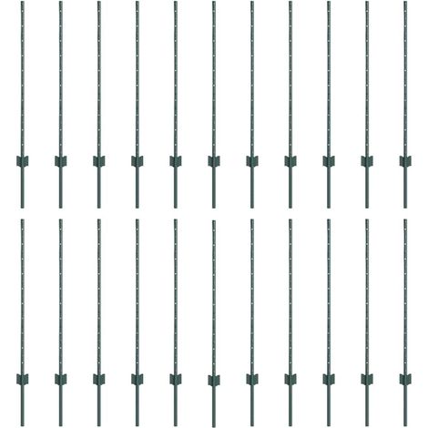 Poteaux de clôture 22 pcs U-Channel Vert 140 cm Acier CFW3822829 (1/5)