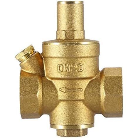 Mini Reducteur de Pression, Detendeur Eau 3/4, Valve de Réduction de Pression, DN20 3/4" Valve de Régulateur de Réduction de Pression d'eau Réglable 1.6MPa (1/4)