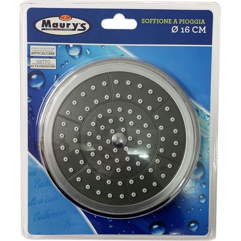 MAURY'S SOFFIONE DOCCIA CROMATO A PIOGGIA ANTICALCARE 16CM (1/2)