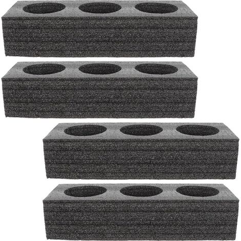 Lot de 4 porte-gobelets pour camping-car, porte-gobelets, pour camping, bateaux, voiture, caravane, support pour 3 verres, tasses, boissons, tasses à café, noir, porte-assiettes, porte-verres (1/5)