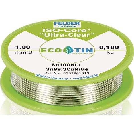 Lötdraht ISO-Core® UltraClear 1mm 100g Sn100Ni+ FELDER (1/2)