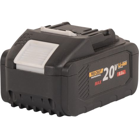 Procraft 20/8 batteria 20 V 8,0 Ah / 8000 mAh agli ioni di litio con indicatore di carica