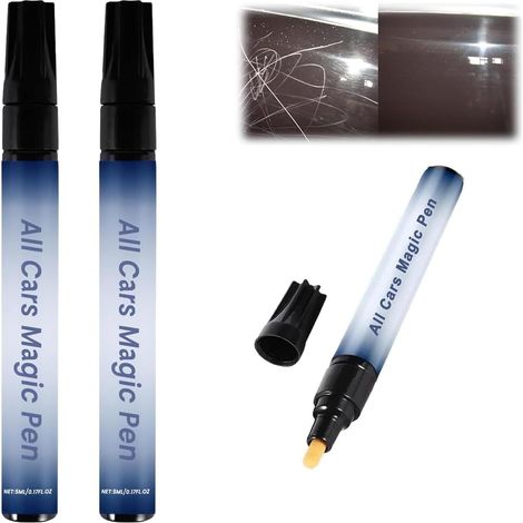 Auto-Anti-Kratz-Stifte, Karosserielack-Ausbesserungsstift, Auto-Ausbesserungsstift, 2 Stück Anti-Kratz-Karosserie-Stifte zur Reparatur von Lackkratzern, kompatibel mit allen Farben (1/5)
