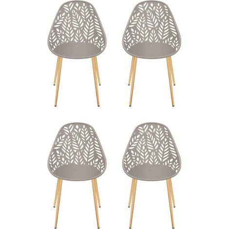 Lot de 4 Chaises de Jardin "Lucena" 83cm Taupe (1/3)
