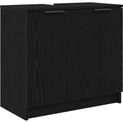 Maison Exclusive - Badezimmerschrank Schwarz Eichen-Optik 64,5 x