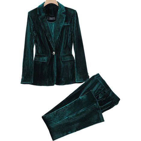 1 veste tailleur courte en velours doré vert, style salopette, pour femme, début d'automne, look professionnel (1/5)