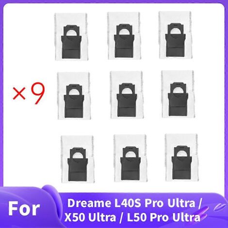 NALOOKAMIC Lot de 9 sacs à poussière pour aspirateurs Dreame L40S Pro Ultra / X50 Ultra / L50 Pro Ultra - Accessoires et pièces de rechange (1/4)