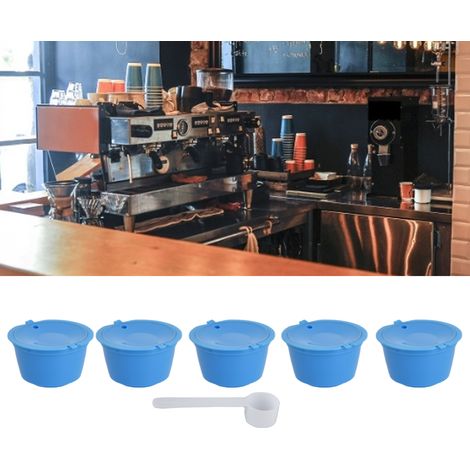 DOLCEGUSTO wiederverwendbare Kaffeefilterkapsel für Kaffeemaschinen, 50 ml, 5er-Packung, blau. (1/5)