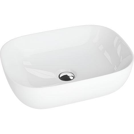 Vasque à poser LAVITA Vasque à poser élégante et compacteProduit en porcelaine de haute qualité rectangulaire 46x32,5x13,5 cm  Blanc brillant
