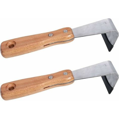 2 piezas de herramienta para desherbar grietas y hendiduras, raspador de corteza de árboles frutales, raspador de corteza para jardinería, herramienta para césped y jardín (plateado) (1/4)