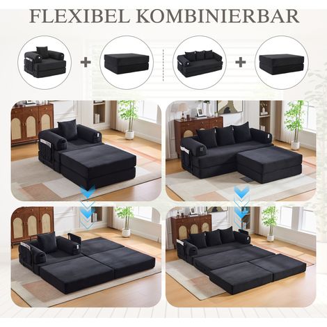 Chaise de compression velours côtelé structure métallique robuste design ergonomique rembourrage épais poche latérale coussin 50x50x80cm