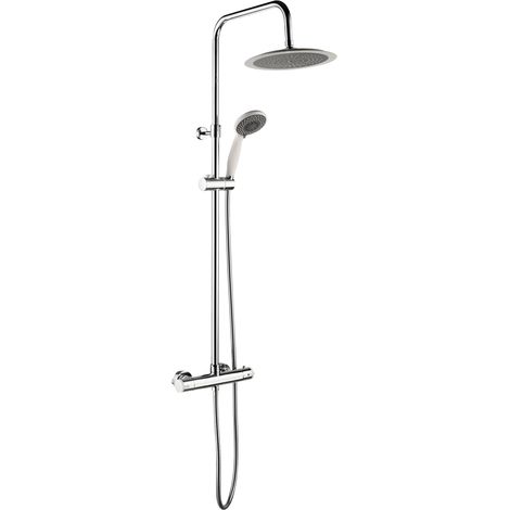 Essebagno Color verchromte und weiße Duschsäule mit Thermostat