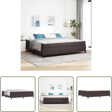 Matratze -  Boxspringbett mit Matratze Dunkelbraun 200 x 200 cm Stoff (1/5)