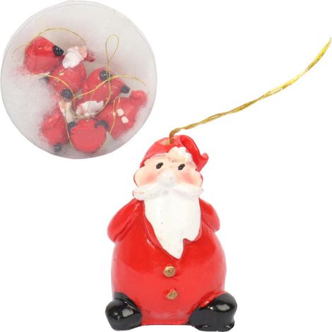 Set di 6 ciondoli natalizi rossi di Babbo Natale, 3 cm (1/4)