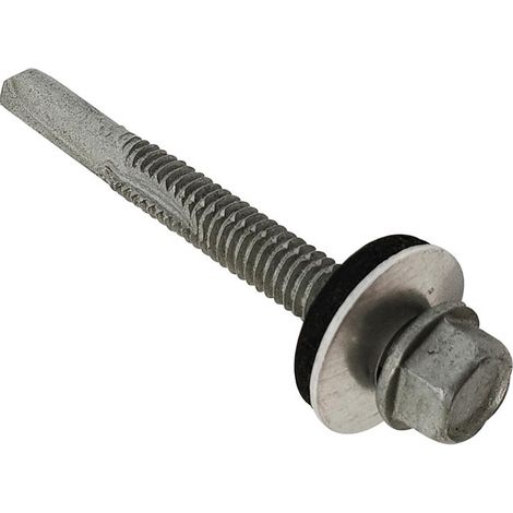 ForgeFix TFHW16SD55120H TechFast Roofing Sheet to Steel Hex Screw & Washer No.5 Tip 5.5 x 120mm Box 50 FORTFHW5120H