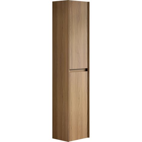 Armoire murale étroite pour salle de bain 140 cm avec 2 portes et étagères réglables, bois contreplaqué, couleur espresso (1/5)