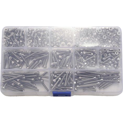 620pcs M3 Kit d’assortiment de vis, vis à tête de capuchon, vis de machine, kit de matériel de vis de bouchon hexagonal, boulon M3 (1/5)