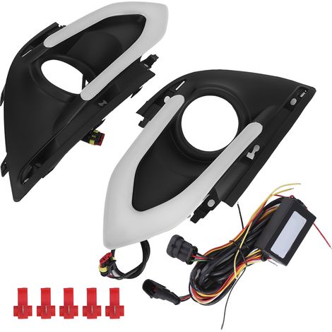 Par de luces diurnas LED bicolor de 12 V compatibles con Mitsubishi Mirage 16-17. (1/3)