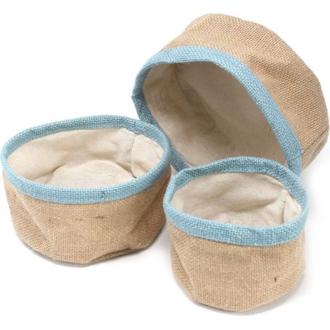 Lot de 3 paniers en jute naturel - Sarcelle- Vendu par 1 (1/2)