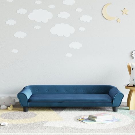 Canapé/Fauteuil Enfants Relax Salon,Sofa pour enfants bleu 100x50x26 cm velours -Q8226 (1/5)
