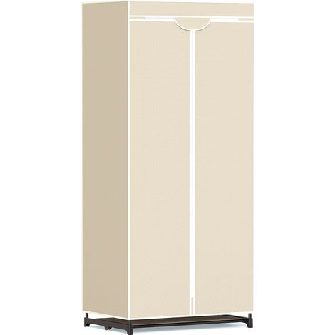 COSTWAY Fabric Closet Freestanding Cloth Organizer Wardrobe Clothes-Beige (1/5)