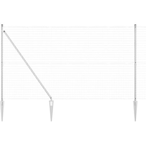 Grillage rouleau，Clôture Euro avec 7 poteaux en pointe 1,5x10 m Acier galvanisé CFW6425504 (1/5)