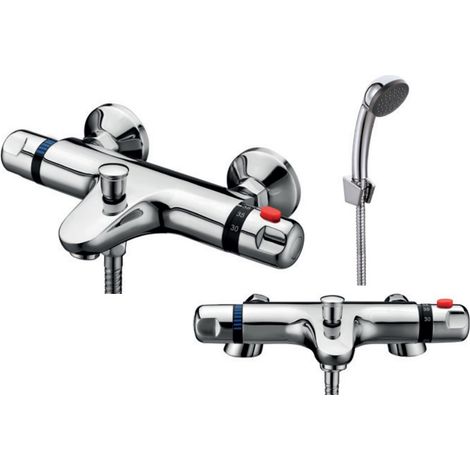Orbit Entry Thermostatic Bath Shower Mixer Tap Wall or Deck Mounted - Chrome (1/2)