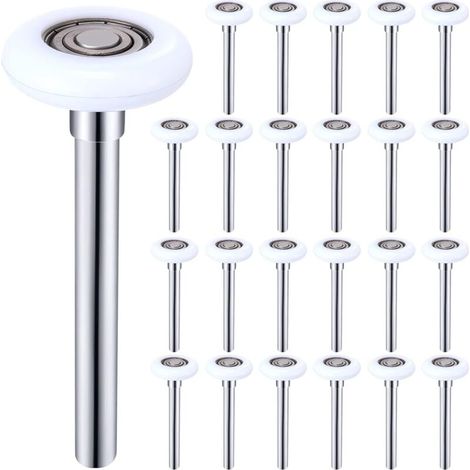 Lot De 24 Rouleaux Porte Garage Nylon Blanc 5,1 Cm Tige 11,9 Cm Silencieux Haute Charge 6200ZZ Double Joints (1/4)