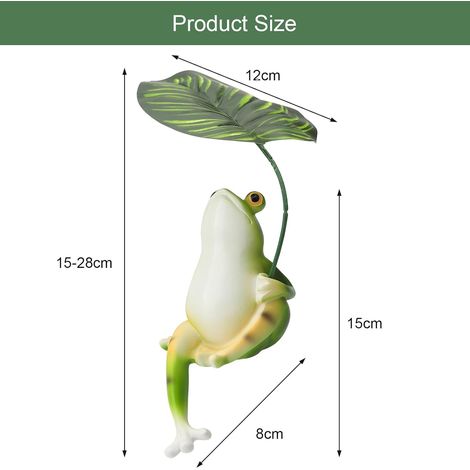 Statue Grenouille Jardin Résine Originale – Figurine Mini Bassin Étang Terrasse, Décoration Extérieure Étanche pour Pâques, Maman, Cadeau Été Balcon