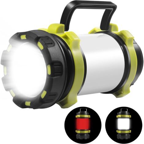 Camping Torch LED Rechargeable Camping Lantern, Camping Light with 6 Lighting Modes, 3700mAh Flashlight, IPX4 Waterproof Camping Accessories, Camping Lights for Tents (1/5)