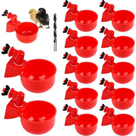 12 Abreuvoirs Automatiques pour Poules, Kit Abreuage Volaille sans Fuite avec Foret, Abreuvoirs pour Canards Oies Dindes, Accessoire Poulailler Facile à Installer (1/5)