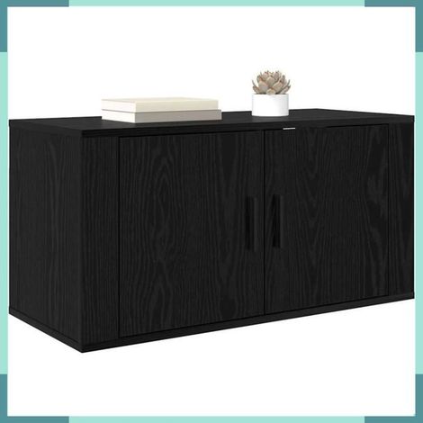 881152 Meuble TV mural Chêne noir 80 x 34,5 x 40 cm Bois d'ingénierie (1/5)