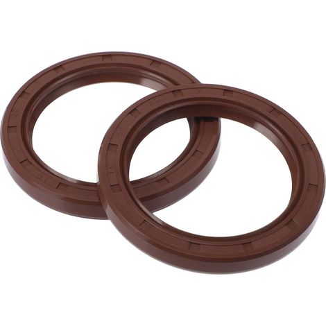 Universal Tc Double Lip Oil Seal With Rotary Spring Steel Seal Ring 45X60X7Mm Rubber Fkm High Pressure Brown 2pcs  Marron, 45X60X7Mm, TC, Universel, Pour Auto, Bateau, Moto, Moteur, Arbre, Essieu, Rou (1/5)